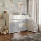Кровать-комната Bed Room № 5 Viorina-Deko со столом 80х180 см Ламинированная ДСП Белый + Серый - изображение 2