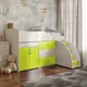 Кровать-комната Bed Room № 5 Viorina-Deko со столом 80х180 см Ламинированная ДСП Белый + Лайм - изображение 3