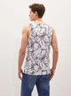 Мужская майка LC Waikiki с серо-черным лиственным принтом S Белая (LCW T-shirt -7214) - изображение 2