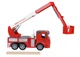 Машинка інерційна Same Toy Truck Пожежна машина з підйомним краном 98-617Ut - изображение 3