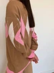 Женский свитер с ромбами Park Karon One size кэмел - изображение 5