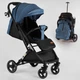 Коляска прогулочная детская JOY Comfort L-64055 рама сталь с алюминием, футкавер, подстаканник, телескопическая ручка Синий джинс - изображение 2
