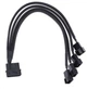 Перехідник живлення для кулерів з MOLEX (молекс) ->4 шт 26см 4 pin роз'єм, (всередині 2 pin +12в - 12в) hub кулер fan Чорний - зображення 1