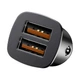 Адаптер автомобильный BASEUS Square metal QC3.0 2USB 30W 5A Black - изображение 5