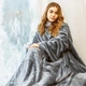 Плед с рукавами из микрофибры (серый) - изображение 2