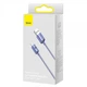 Кабель Type-C 100Вт 2м фіолетовий Baseus Crystal Shine CAJY000505 - зображення 5