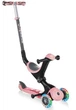 Самокат з сидінням 3 в 1 Globber GO-UP Deluxe Fantasy Lights Pink Flowers від 1 до 9 років (647-211) - зображення 1