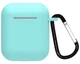 Силиконовый чехол Nik с карабином для Apple AirPods бирюзовый - изображение 2