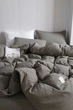 Постільна білизна євро Vie Nouvelle Washed cotton бавовна 200х220 W3E темно-сірий - зображення 1