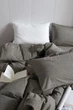 Постільна білизна євро Vie Nouvelle Washed cotton бавовна 200х220 W3E темно-сірий - зображення 2