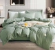 Постельное белье евро Vie Nouvelle Washed cotton вареный хлопок 200х220 W14E зелёный - изображение 3