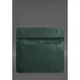 Шкіряний чохол-конверт на магнітах для MacBook 14 дюймів, зелений, натуральна шкіра Crazy Horse, ручна робота, 34,3×24,5 см 58661 - зображення 3