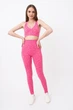 Спортивные леггинсы женские в рубчик Giulia LEGGINGS RIB WELLNESS L/XL Pink-bubblegum, леггинсы из микрофибры - изображение 2