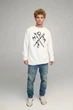 Світшот чоловічий OVERSIZE /no flis/ M Білий (BSMW30001) - зображення 2