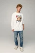 Світшот чоловічий OVERSIZE /no flis/ S Білий (BSMW30055) - зображення 2