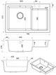 Мийка кухонна Fabiano Cubix 79x51 K Antracit 8221.201.0960 - зображення 2