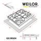 Поверхня газова на склі WEILOR GG W604 BL - зображення 2