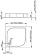 Душовий піддон RADAWAY Delos C 80x80 4C88170-03 + панель - зображення 2