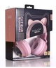 Беспроводные наушники Fingertime BT028C с кошачьими ушками PINK - изображение 3