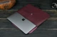 Кожаный чехол для MacBook Дизайн №35, натуральная кожа итальянский Краст, цвет Бордо - изображение 1