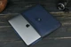 Кожаный чехол для MacBook Дизайн №35, натуральная кожа итальянский Краст, цвет Синий - изображение 1