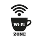 Текстова наклейка на стіну WI-FI Zone (стікер чашка значки зона інтернет вай-фай зона) матова 250х350 мм - зображення 1