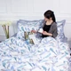 Комплект постельного белья MirSon Satin print Elit Azure Jay 143х210 (2200005611654) - изображение 1