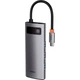 USB HUB Type-C Порт-репликатор BASEUS Metal Gleam Series 6-in-1 Multifunctional Docking Station Space Gray (CAHUB-CW0G) - изображение 2