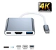 Переходник Type-C на HDMI USB 3.1, PD 87W адаптер для MacBook Apple Type-С USB-хаб 4K (TypeC-HUB-3in1-GR) - изображение 1