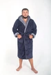 Халат махровий чоловічий 2XL графітовий з сірим (4002) - зображення 2