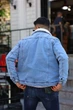 Куртка мужская джинсовая на меху I8 Denim светло-синяя батальная L - изображение 6