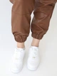 Брюки женские из эко-кожи коричневые джоггеры 24327-1 L - изображение 6
