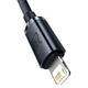 Кабель Baseus Crystal Shine Series Fast Charging Data cabel USB to iP 2.4A 1.2m (CAJY000001) Black - изображение 2