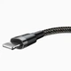 Кабель Baseus cafule cabel USB для iP 2A 3m (CALKLF-RG1) Gray+Black - зображення 3