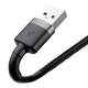 Кабель Baseus cafule cabel USB для iP 2A 3m (CALKLF-RG1) Gray+Black - зображення 4