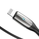 Кабель Baseus Horizontal Data cabelUSB For iP 2.4A 0.5m (CALSP-A01) Black - зображення 3