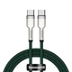 Кабель Baseus Cafule Series Metal Data cabel Type-C to Type-C 100W 1m (CATJK-C06) Green - изображение 1
