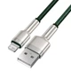 Кабель Baseus Cafule Series Metal Data cabel USB to IP 2.4A 1m (CALJK-A06) Green - изображение 4