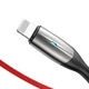 Кабель Baseus Horizontal Data cabelUSB For iP 2.4A 0.5m (CALSP-A09) Red - зображення 3