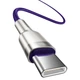 Кабель Baseus Cafule Series Metal Data cabel Type-C to Type-C 100W 2m (CATJK-D05) Purple - изображение 4