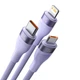 Кабель Baseus Flash Series Ⅱ Two-for-three Charging cabel U+C to M+L+C 100W 1.2m (CASS030105) Purple - изображение 2