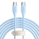 Кабель Baseus Jelly Liquid Silica Gel Fast Charging Data cabel Type-C to Type-C 100W 2m (CAGD030103) Blue - зображення 1
