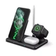Беспроводная зарядка Qi 4 в 1 VHG IN-WC-257 Wireless 15W I Док-станция для iPhone + iWatch + Airpods + Pencil Black - зображення 7