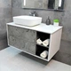 Тумба з умивальником Rexon Ombra RX99CG/100 Glossy White/Concrete Grey (19910C) - зображення 4