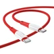 Зарядний кабель HOCO X70 Ferry Type-C to Type-C Cable 60W 3A 1m Red - изображение 2