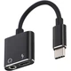Переходник 2в1: Type-C + miniJack 3.5мм Addap UC2MJ-01, адаптер для одновременной зарядки и подключения наушников - изображение 2