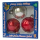 Набор елочных игрушек - шары, 3 шт, D8 см, красный, серебристый, стекло (390656-2) - изображение 2