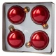 Набор елочных игрушек - шары, 4 шт, D6 см, красный, глянец, стекло (390687-3) - изображение 1