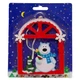 Елочная игрушка - фигурка Медведь в окошке, 13*15 см, красный, дерево (060375-1) - изображение 2