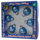 Набор елочных игрушек - мини-шары, 6 шт, D4 см, синий, глянец, стекло (390663-4) - изображение 2